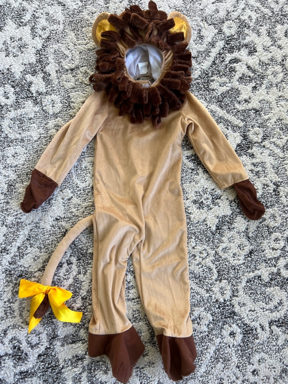 Child's Lion Costume with Mane and Tail - Tan & Brown